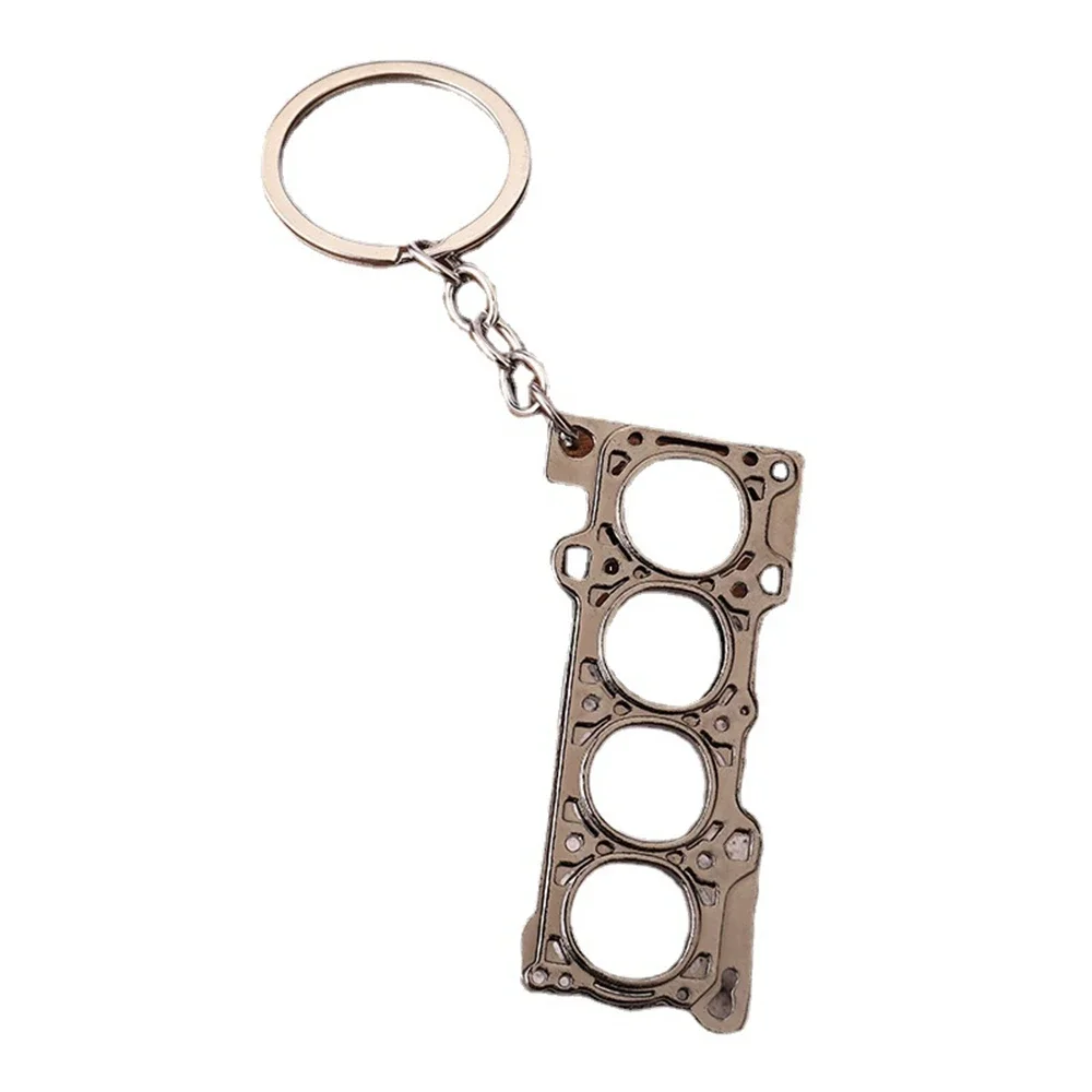 1Pcs Car Modification Cylinder Head Engine Gasket Keychains For Men Tuning Key Ring Metal Car Refitting Pendant DIY Key Holder