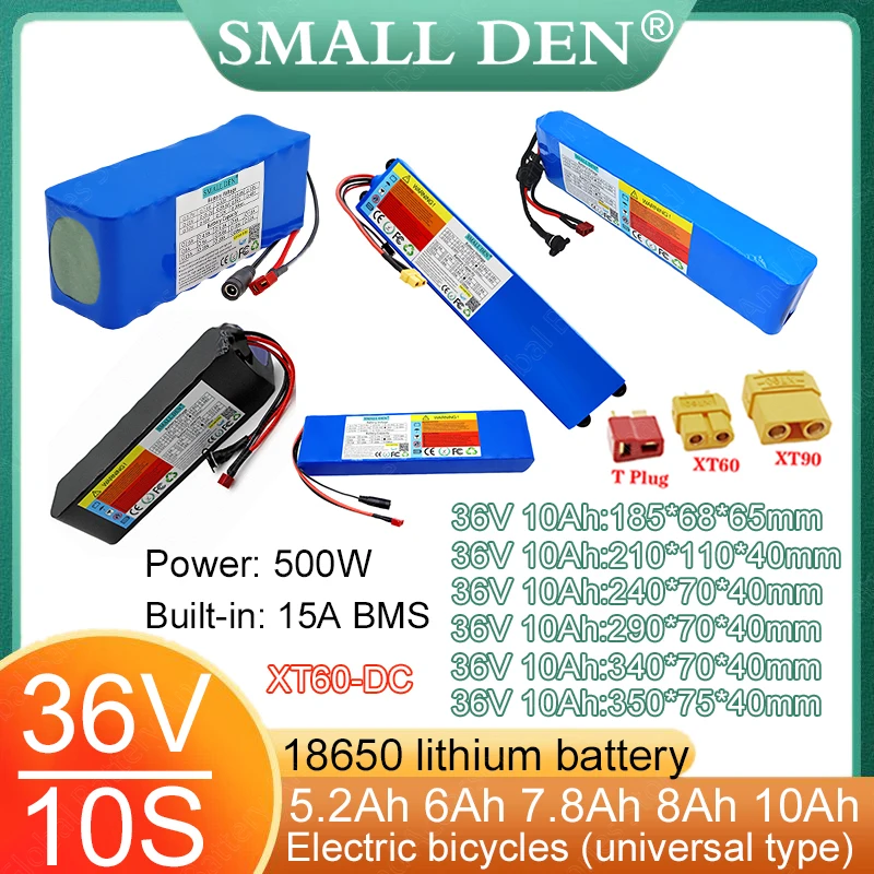 

New 36V 10ah 7.8Ah 6Ah 5.2Ah 4.4Ah batteries 18650 Lithium Battery Pack Built in 15A BMS For 1000W Electric scooter