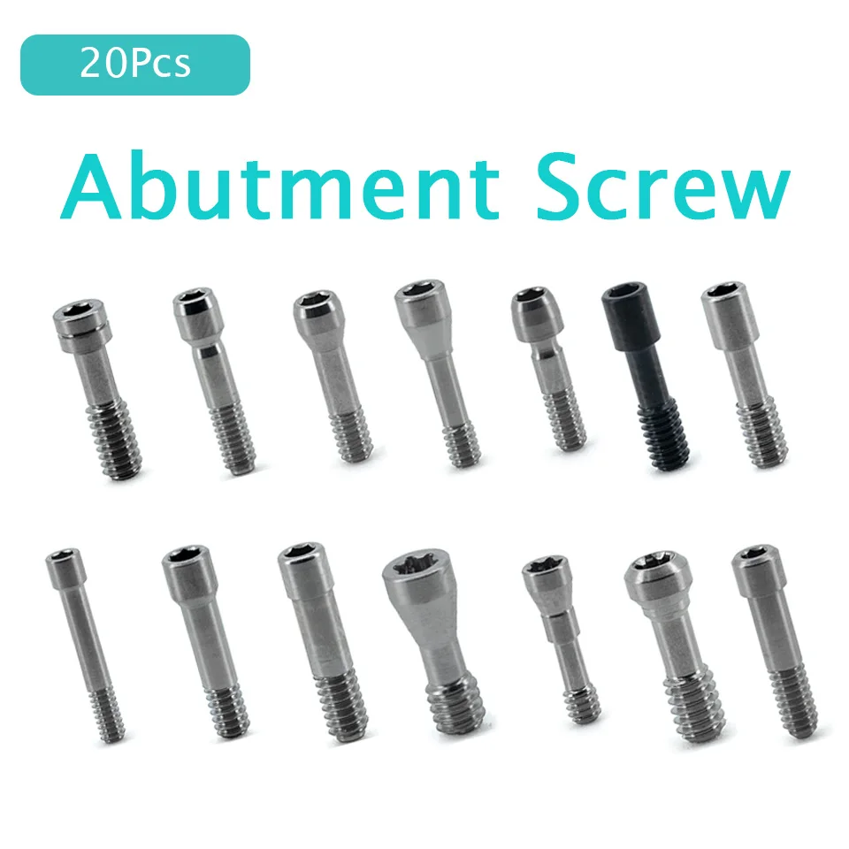 20Pcs Grade 5 Titanium Dental Abutment Screws for Osstem Dentium ITI MEG DIO Bego Adin OEM ODM Internal Hex Abutment Screw Pack