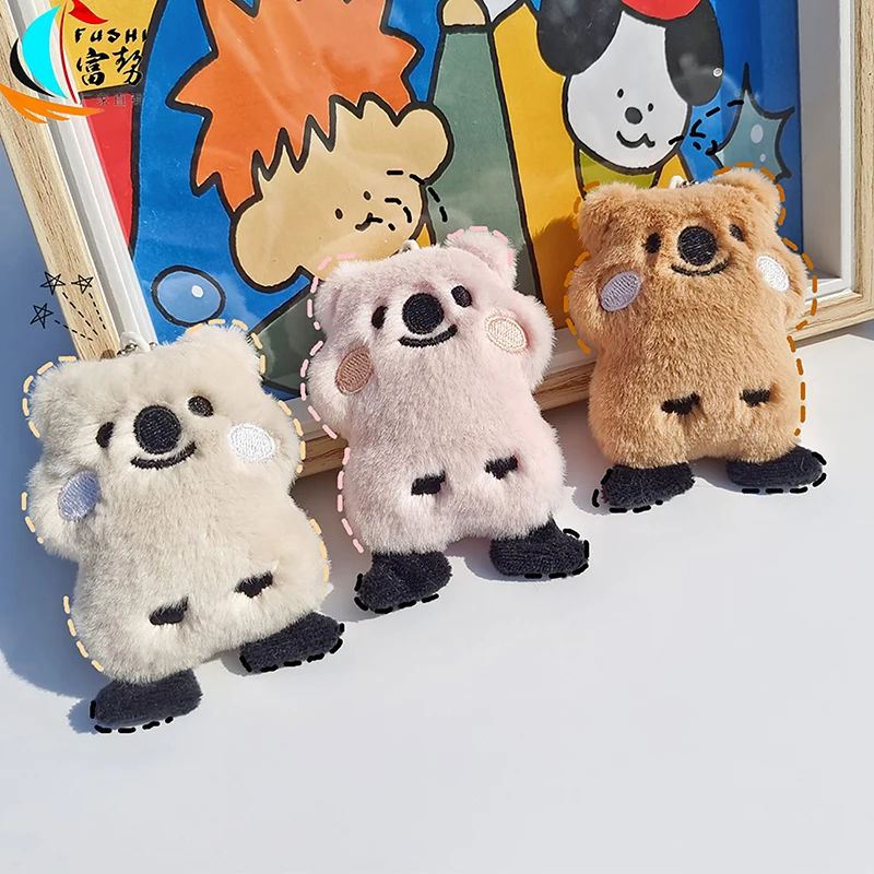 Chaveiro Koala de pelúcia para decoração de bolsas Boneca dos desenhos animados Ornamentos suspensos Acessórios de roupas suspensos Chaveiro do carro Presentes pingentes