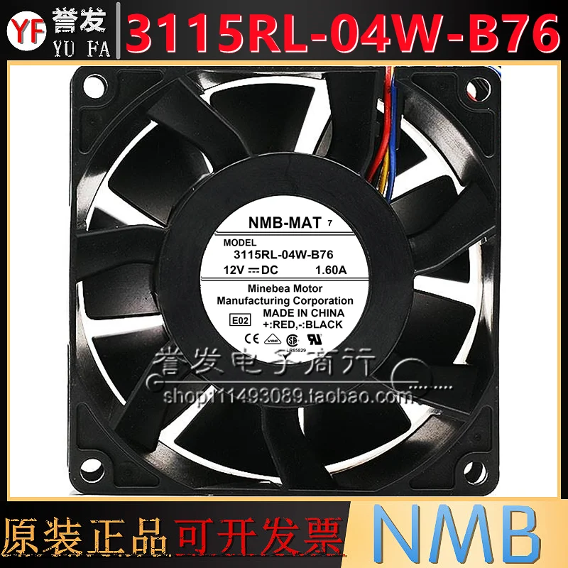 

НОВЫЙ ОРИГИНАЛ B3115RL-04W-B76 12 В 1,6 А 8038 80x80x38 мм ОХЛАЖДАЮЩИЙ ВЕНТИЛЯТОР РАДИАТОР