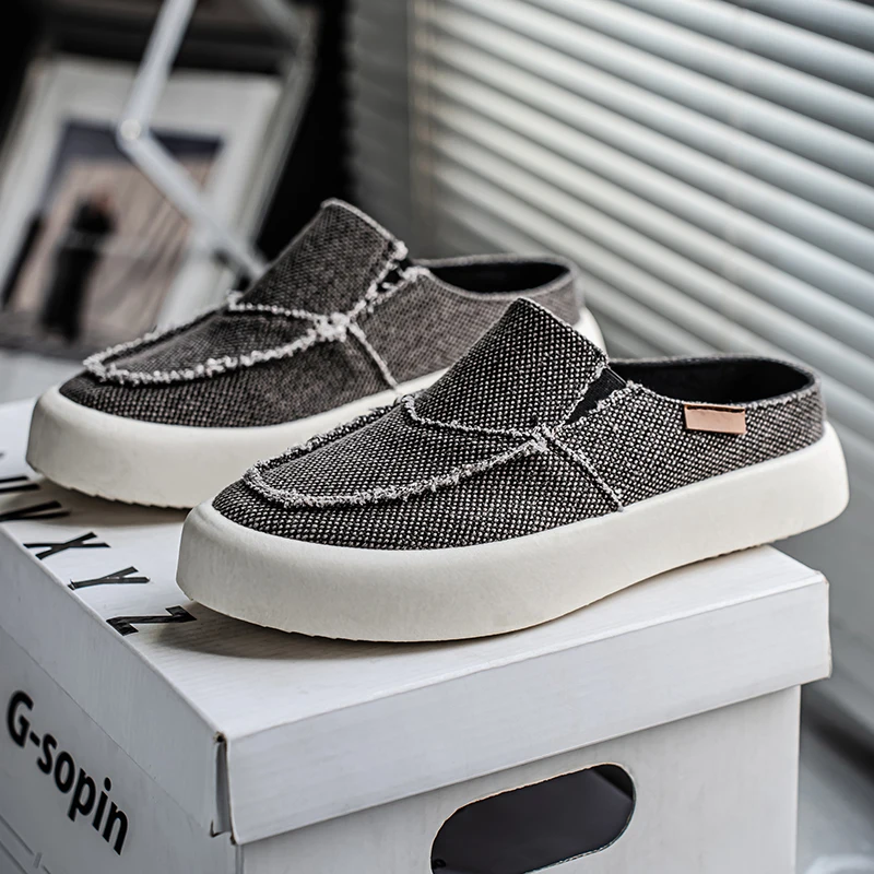 

Men's Canvas Shoes Casual Breathable Non-Slip Walking Shoes Lightweight Comfortable Sneakers for Male