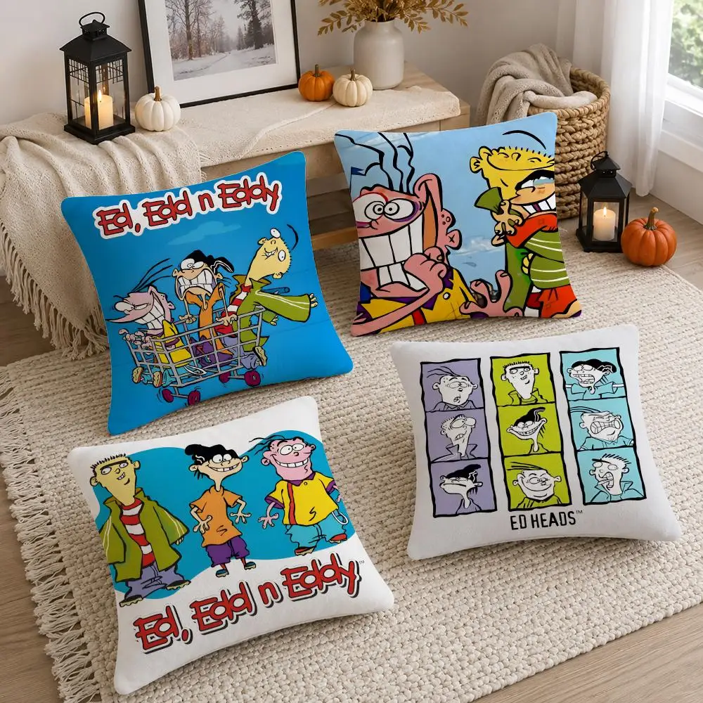 Cartoon Ed Edd N Eddy Cushion Cover Soft Fluffy Short Plush  Pillow Case Home Decor