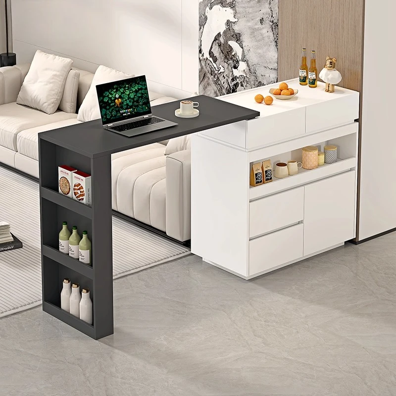 Modern simple pull-out bar counter partition dining side cabinet sofa side cabinet island storage living room home