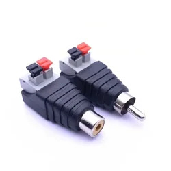 5/10PCS RCA Male Female Terminal Connector Jack Press Plug Adapter No-Solder Terminal For Speaker CCTV Audio LED strip Light