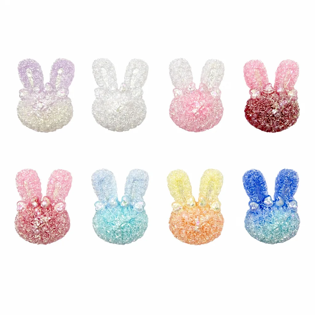 100PCS Kawaii Sparkling Rose Resin Luminous DIY Handmade Material Phone Case Hair Clip Accessories Home Decoration Mix
