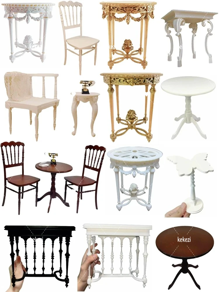 

Miniature Dollhouse Furniture 1：6 European-style Round Table and Chair Furniture1：12 Blythe New Diy Miniature Dollhouse