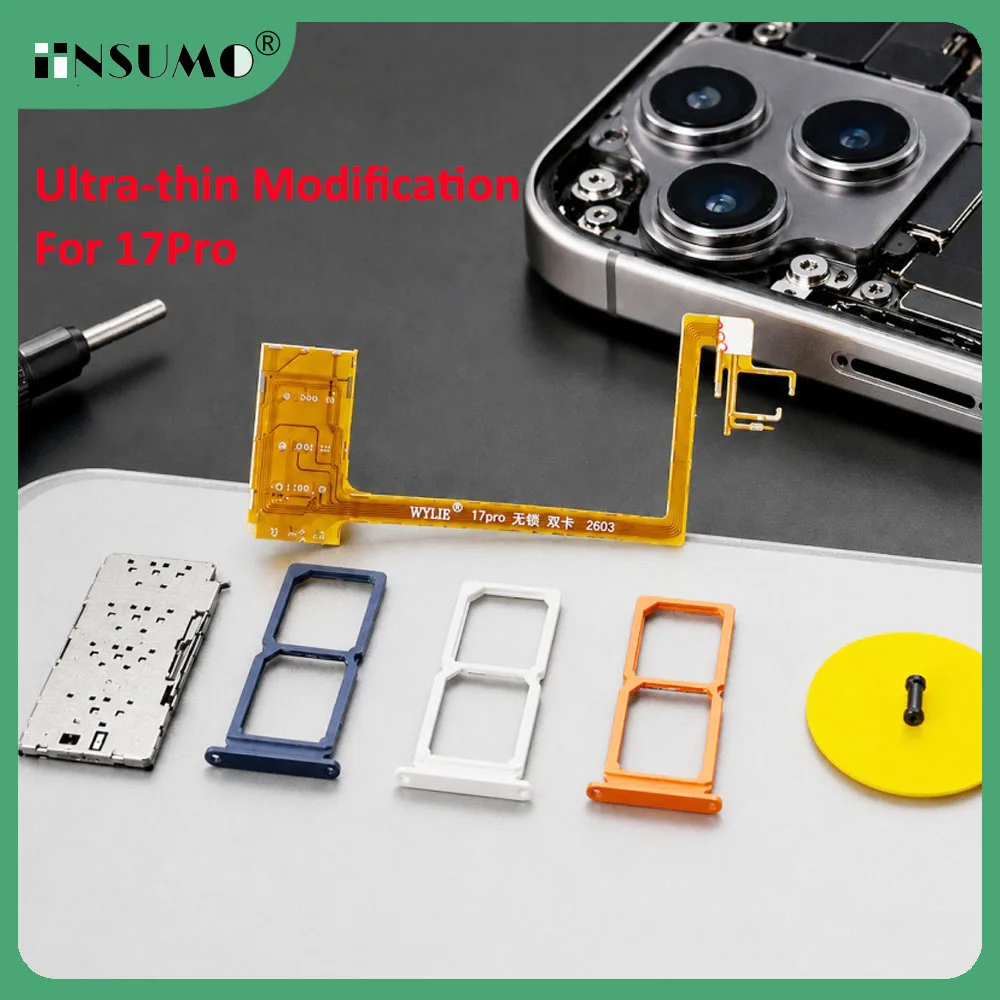 WYLIE US Version Ultra-thin Modification Solution For iPhone 17Pro Dual physical SIM + eSIM integration No SIM Card Restrictions