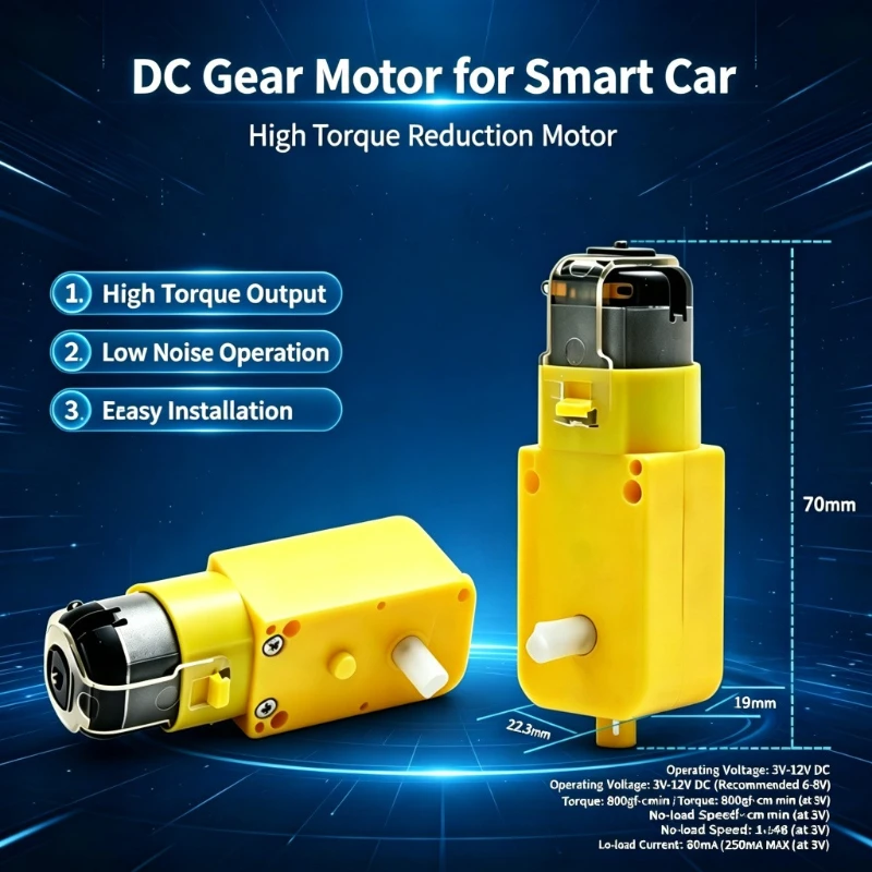 DC dual-axis reducer motor 1:48 set - wheels, motor