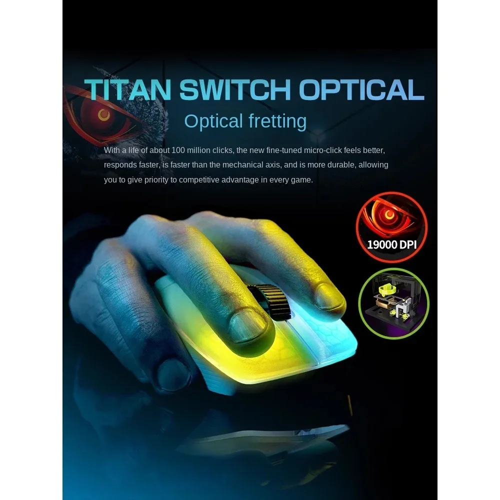 ROCCAT KONE PRO AIR Mouse 2.4G Wireless Pro Edition Tri-Mode Gaming Macros Pubg Gaming RGB Titan Switch Capas biônicas ópticas