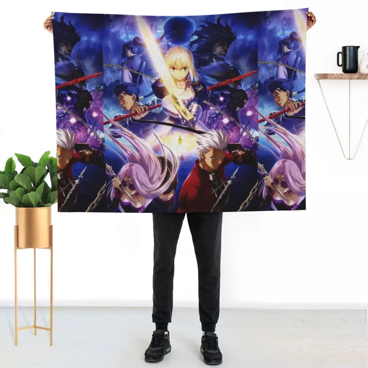 Fate Stay Night Servants Throw Blanket anime Kid'S Sofas Baby For Sofa Thin Blankets