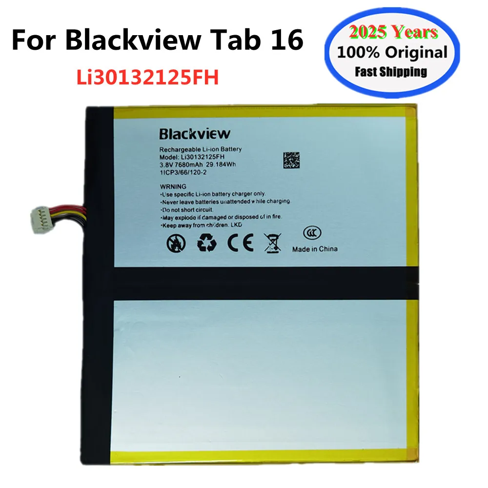 2025 Years Li30132125FH 100% Original Battery 7680mAh For Blackview Tab 16 Tablets Bateria Fast Shipping