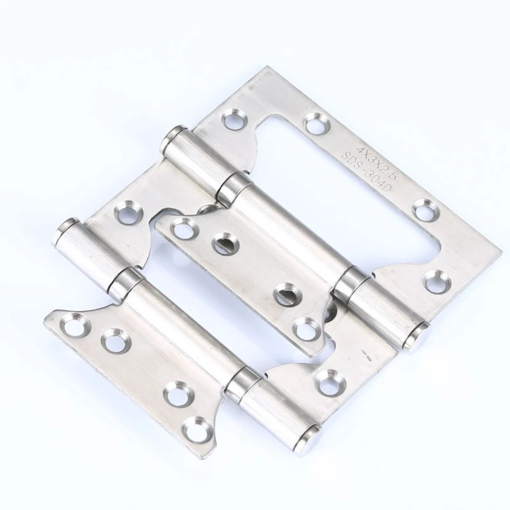 

2pcs 4 Inch 2.5cm Thick Stainless Steel Hinges Silent Bearing Hinge Accessories for Home Decoration Slot-free Wooden Doors