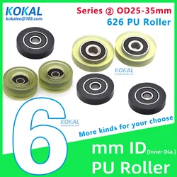 [PUd6] 4/10PCS low noise 626RS 626 polyurethane PU bearing roller currency count manchine TPU rubber display rack roller 25-35mm