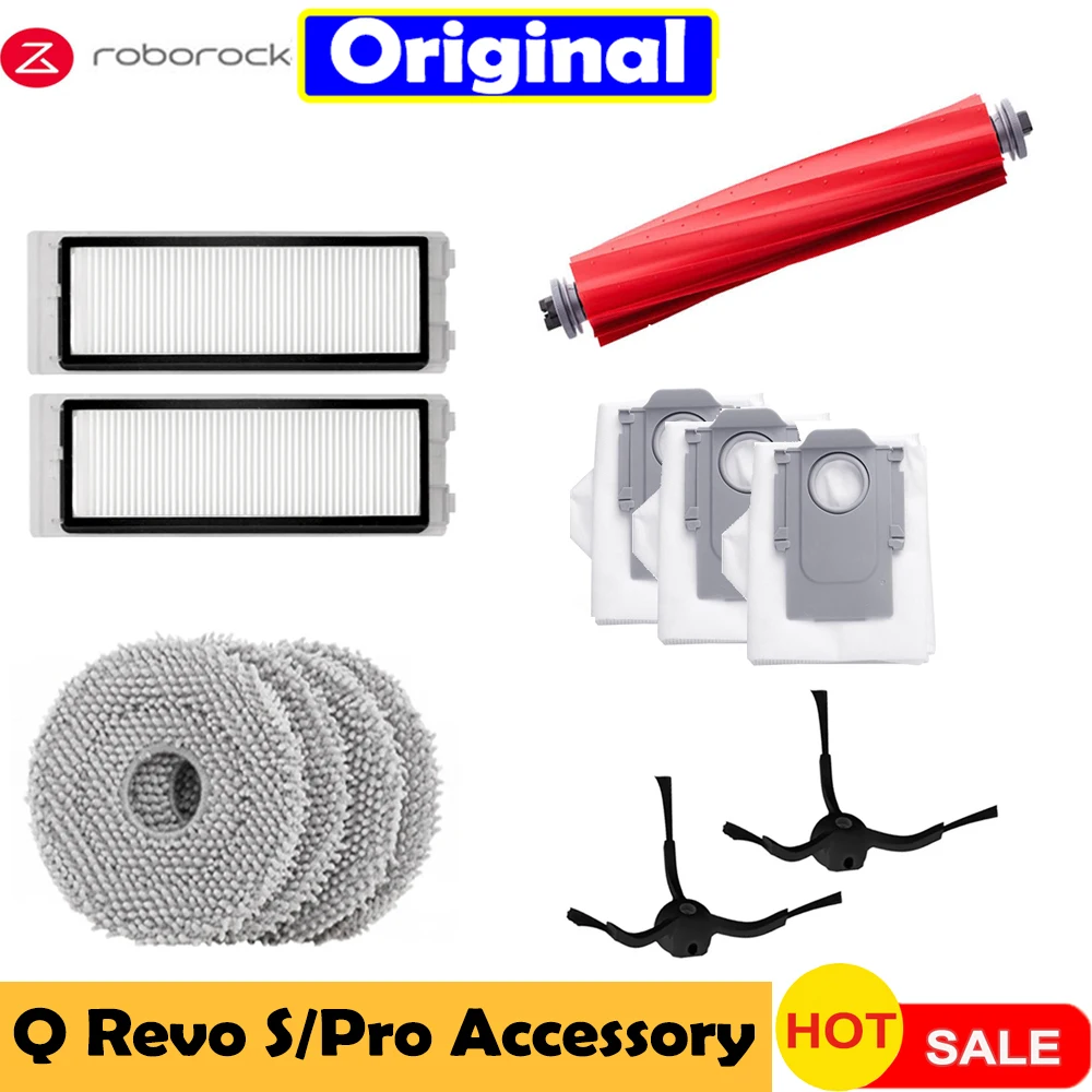 Original Roborock qrevo pro/qrevo s Accessory Main/Side Brush Mop Cloth Filter DustBag Replacement Parts Robot Vacuum Cleaner