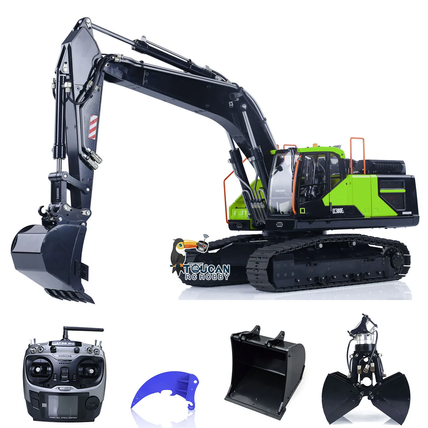 1/14 Tracked EC380 RC Toys Remote Control Hydraulic Excavator 2 Arms RC Digger Finished Trucks Engineering Car Vehicles Model