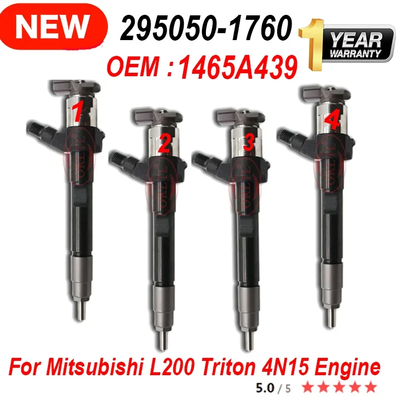 

4 шт., топливный инжектор 295050-1760 1465A439 для двигателя Mitsubishi L200 Triton 4N15