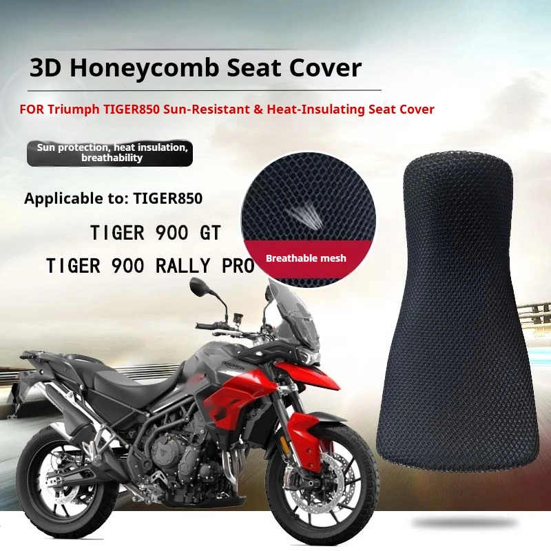 3D Honeycomb Mesh Seat Cover Ventilate Heat Isolation Non-destructive Mod Accessories For Tiger 850 Motorcycle Accesorios moto