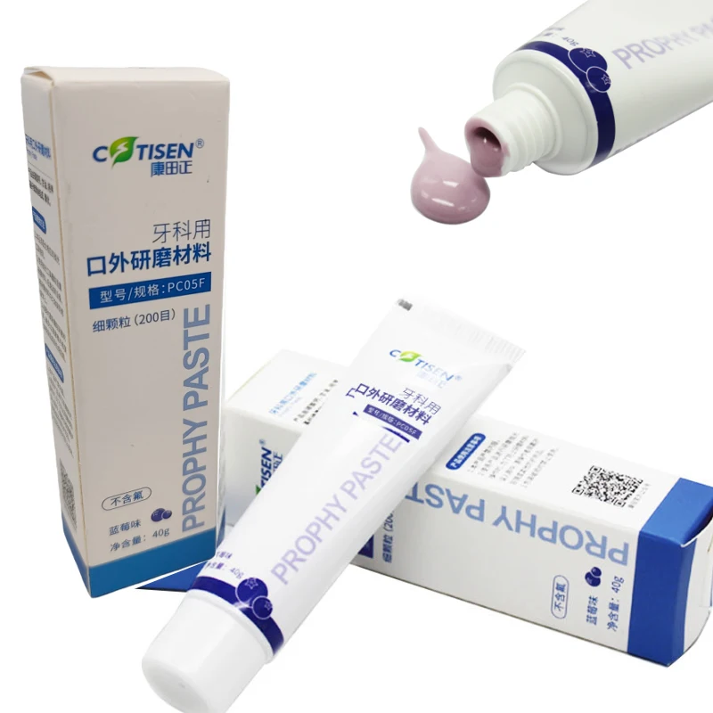 

40g Dental Prophy Paste Fine Grit Type Prophylaxis Tooth Polishing Paste Fluoride-free Blueberry Flavor Oral Abrasive Materials