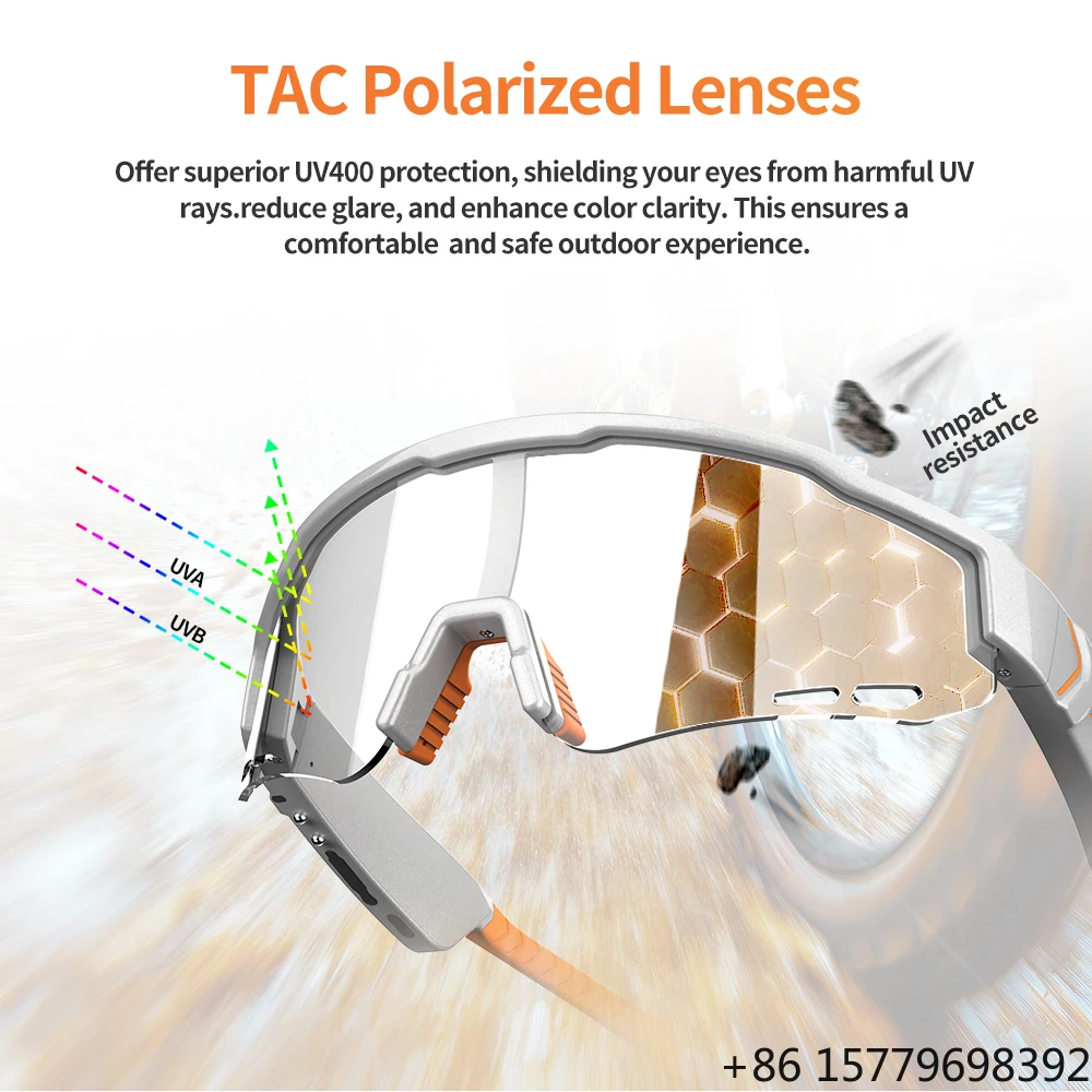 

Men's Large Frame UV400 Polarized Fashion Sports Smart Glasses K18 Lightweight Durable Bluetooth