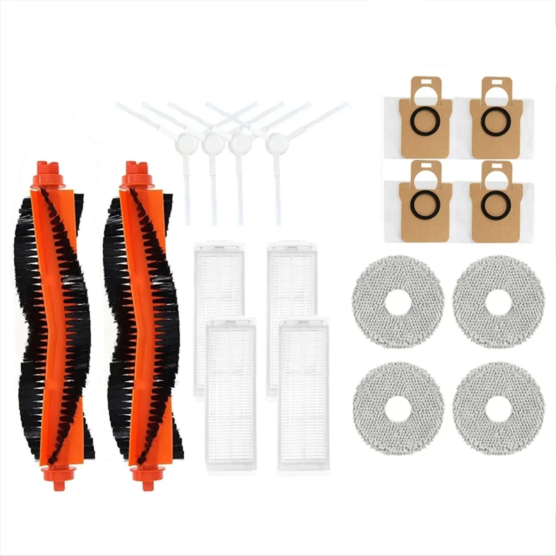 ผ้าม็อบถุงเก็บฝุ่นแผ่นกรอง HEPA หลักแปรงด้านข้างอะไหล่สำรองตามที่แสดงไว้พลาสติกสำหรับ Xiaomi Mijia M30 Pro อุปกรณ์เสริม