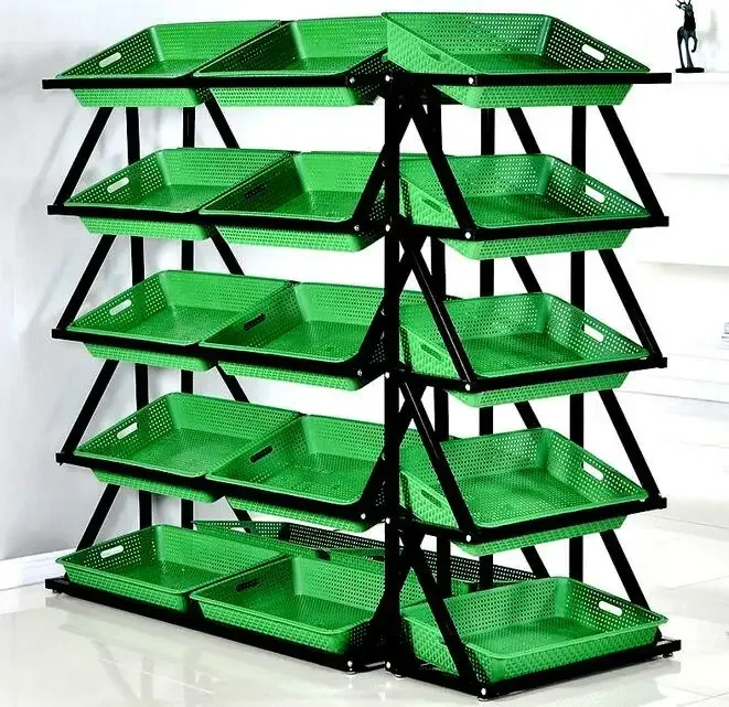 

Vegetable supermarket commercial display rack rack fresh multi-layer metal rack fruit and vegetable