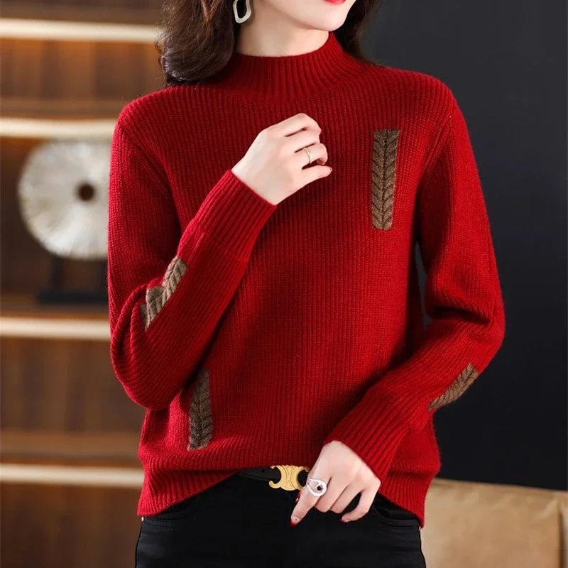 Women New Autumn Winter Korean Long Sleeve Pullover Sweater Loose Short Casual Knit Sweater Female Bottom Shirt Jumper Lady Tops