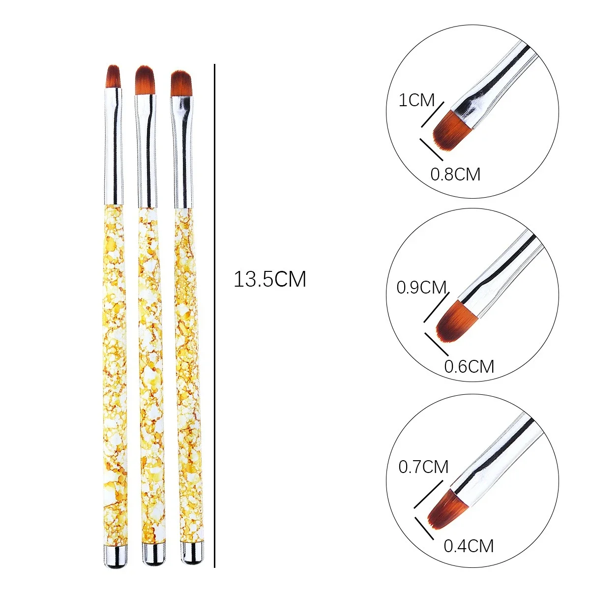 3pcs/set Nail Painting Pen Set Nail Art UV Gel Extension Builder Petal Flower Drawing Brush Manicure Tools