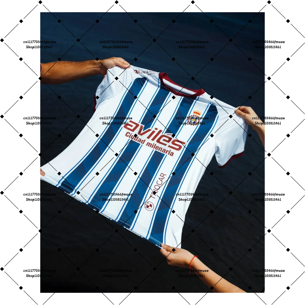 26-27 New Spain Mens Soccer Game Top Adult T-shirt Unisex Sports Real Avilés Training Breathable Quick-dry Home Football Jersey