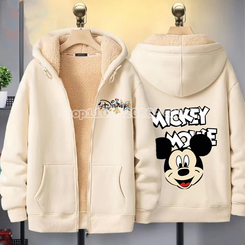 ميكي ماوس لامب سترة الخريف الشتاء ديزني الكرتون أنيمي معطف مريح دافئ مقنعين الرجال النساء زوجين مقنعين البلوز هدية #4
