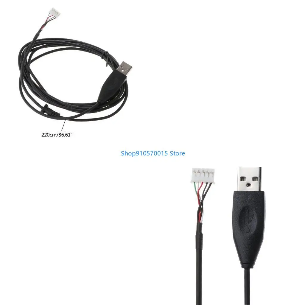 

B95C 2.2M/86.6in Mouse Cable Wire Replacement for G300 G300S Gaming Mice Universal Durable USB Line