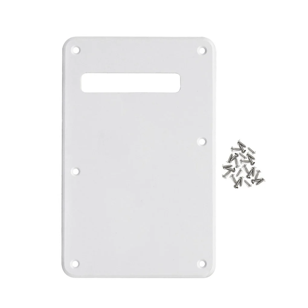 FLEOR 1Ply White Guitar Back Plate Backplate Tremolo Cavity Cover with Screws for FD ST Guitar