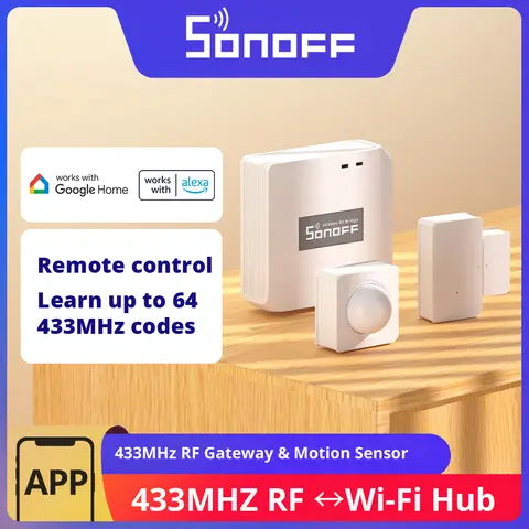 SONOFF RF Bridge R2 433MHz Gateway DW2 PIR3 Door Window Motion Sensor Voice Control Smart Scene via EWeLink Google Home Alexa
