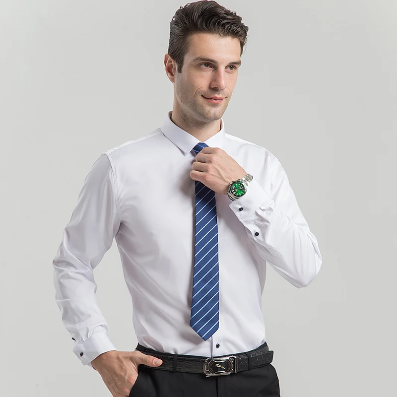 

Men's long-sleeved shirt for business casual spring/summer, pure color, versatile and comfortable, suitable for streetwear.