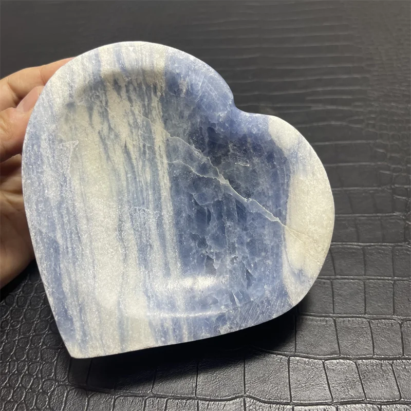 Quartz Natural Stone Celestite Heart Blue Crystal Reiki Energy Wichcraft Gems Minerals Handwork  House Decoration Home