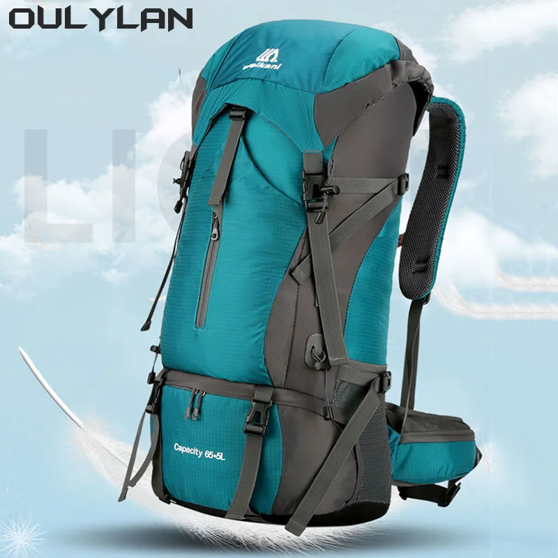 Oulylan Large Capacity 70L Travel Bag Camping Backpack Hiking Climbing Bags Outdoor Sport Shoulder Rucksack Men Women