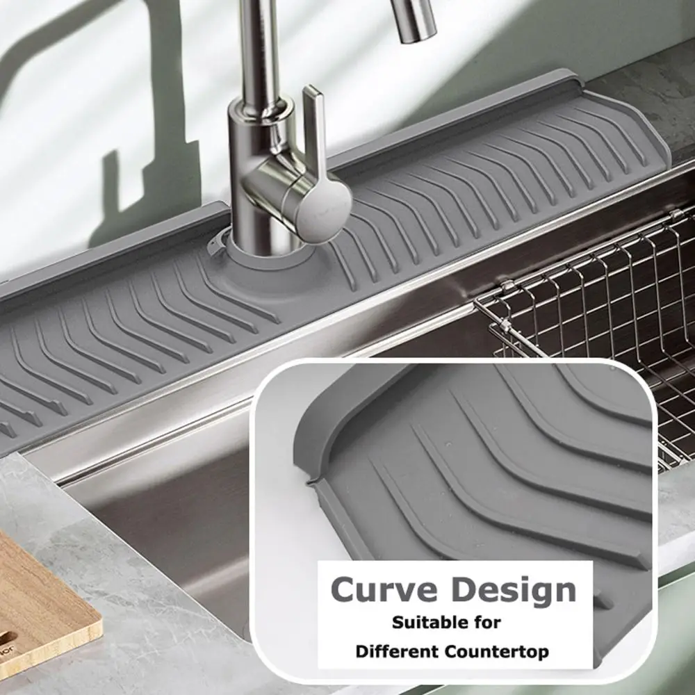 

Durable Silicone Sink Splash Guard Splashproof Flexible Dish Soap Sponge Holder Foldable Multi-functional Sink Tray for Kitchen