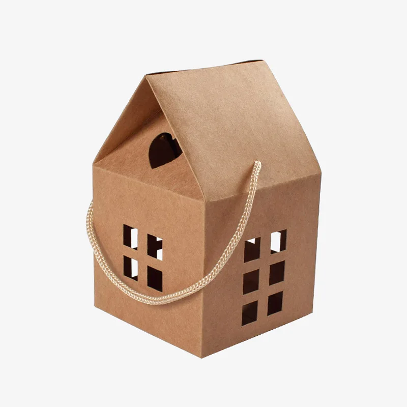 5/10/20/30/50/100Pcs Christmas House Shape Candy Boxes Home Party Supplies Wedding Cookie Candy Kids Gifts Packaging Box