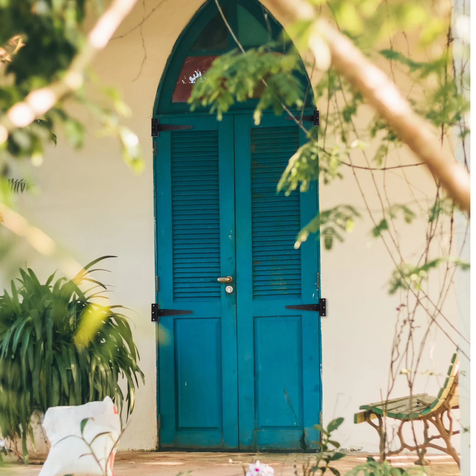 

T Shaped 6 Inches Black Heavy Duty Furniture Cupboard Gate Hinges T Shape Hinges Rugged Corrosion Resistant Flexible Silent Easy