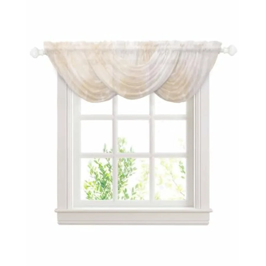 

Кремовые шторы-водопады Vnce Curins для гостиной, бежевые, омбре, полупрозрачные, с эффектом масляной живописи, современные, в стиле вуаль, топперы Vnce Curins для гостиной