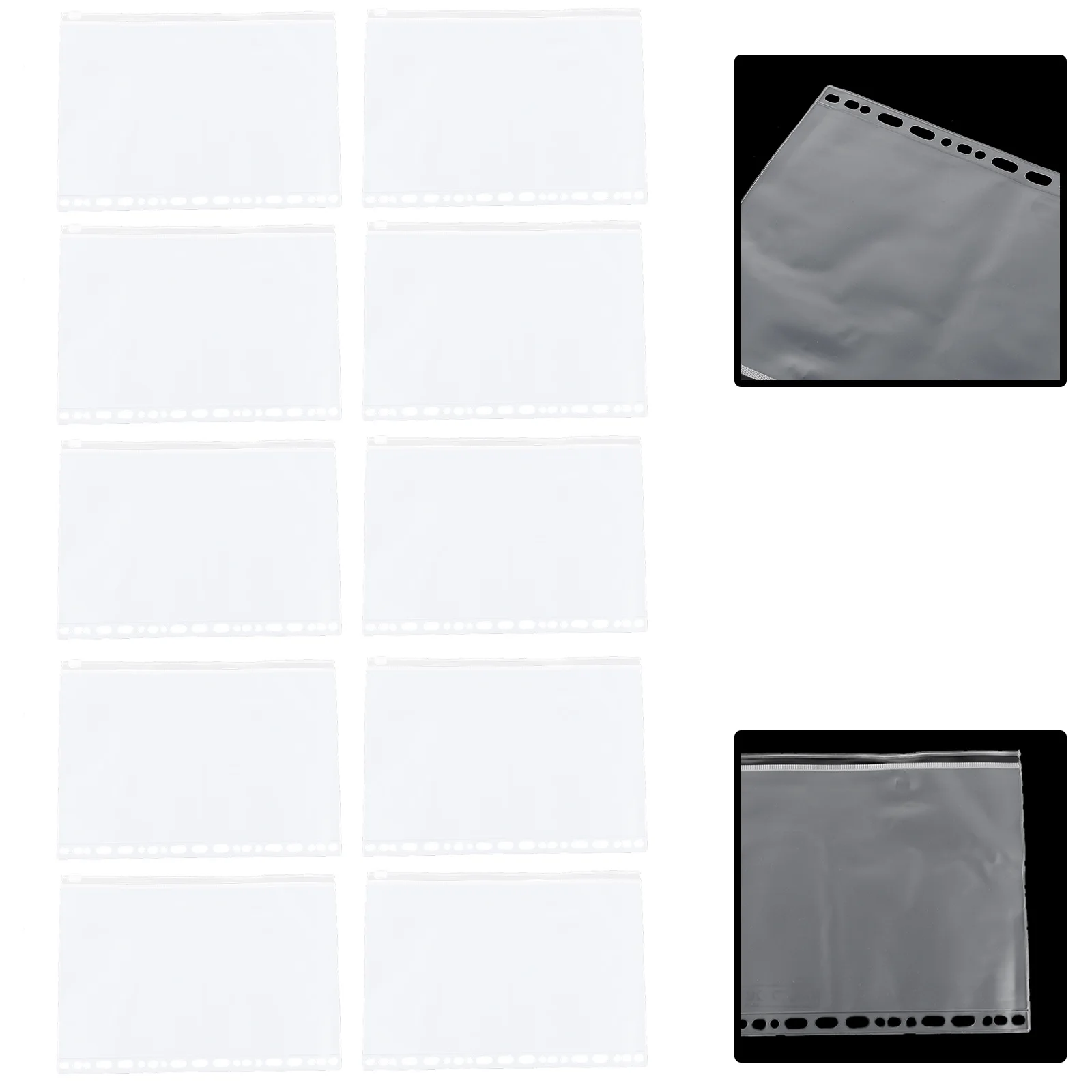 

10 Pcs Folder Bill Bag Zipper Pouches for Organizing Pvc Filing Cards Collection Bags