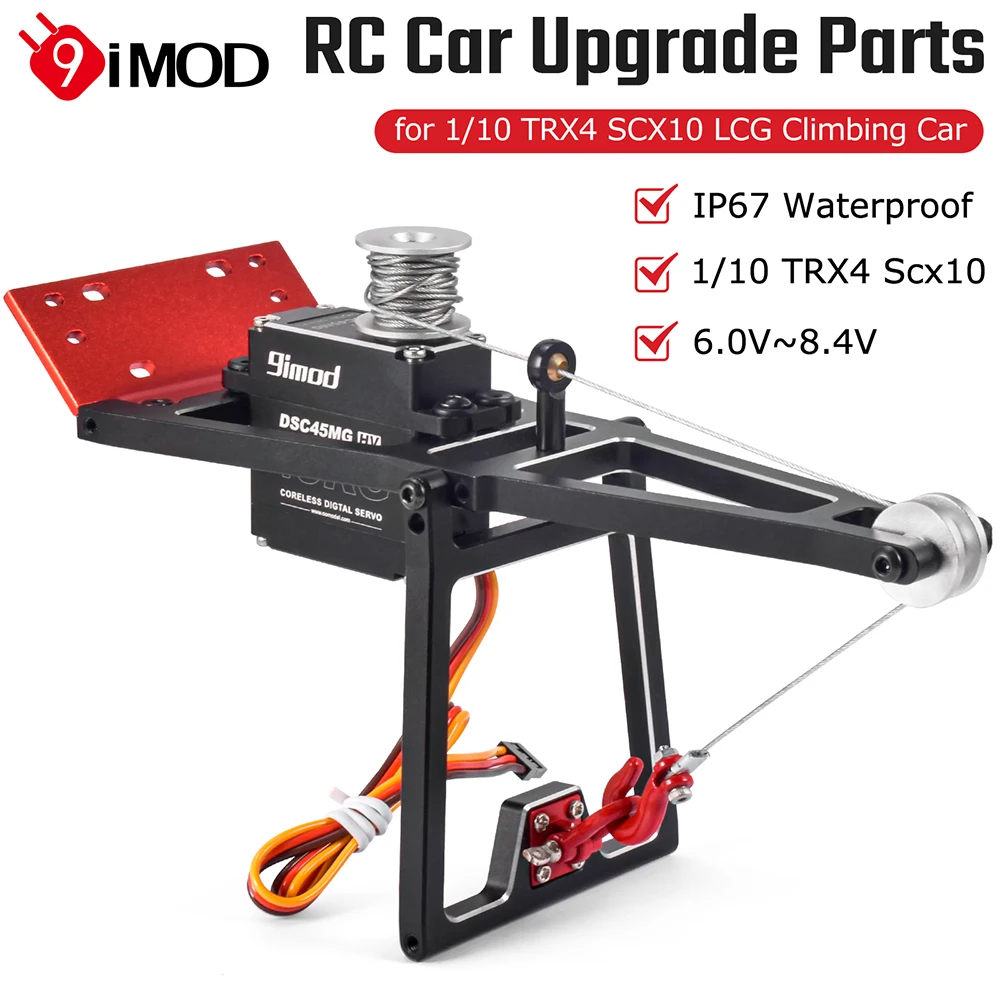

9IMOD Digital Servo Winch Hook & Boom 25KG/35KG/45KG/51KG IP67 Waterproof 6.0V~8.4V 360°C For 1/10 TRX4 SCX10 LCG Climbing Car