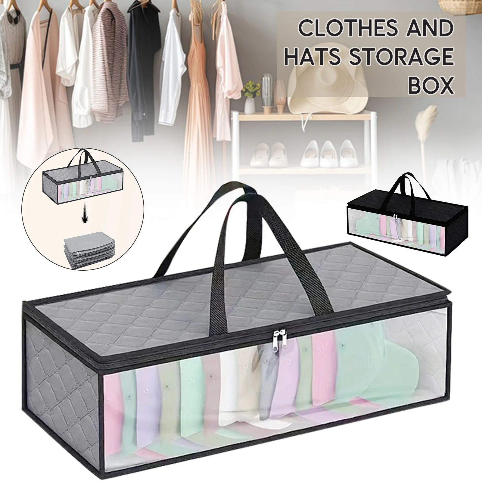 Folding Under-bed Storage Bag Multipurpose Indoors Stuffs Finishing Bag For Bedroom Useful Things For Kitchen Storage Organizer