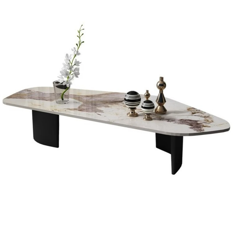 Italian light luxury rock plate coffee table, irregular special-shaped design simple modern home Internet celebrity