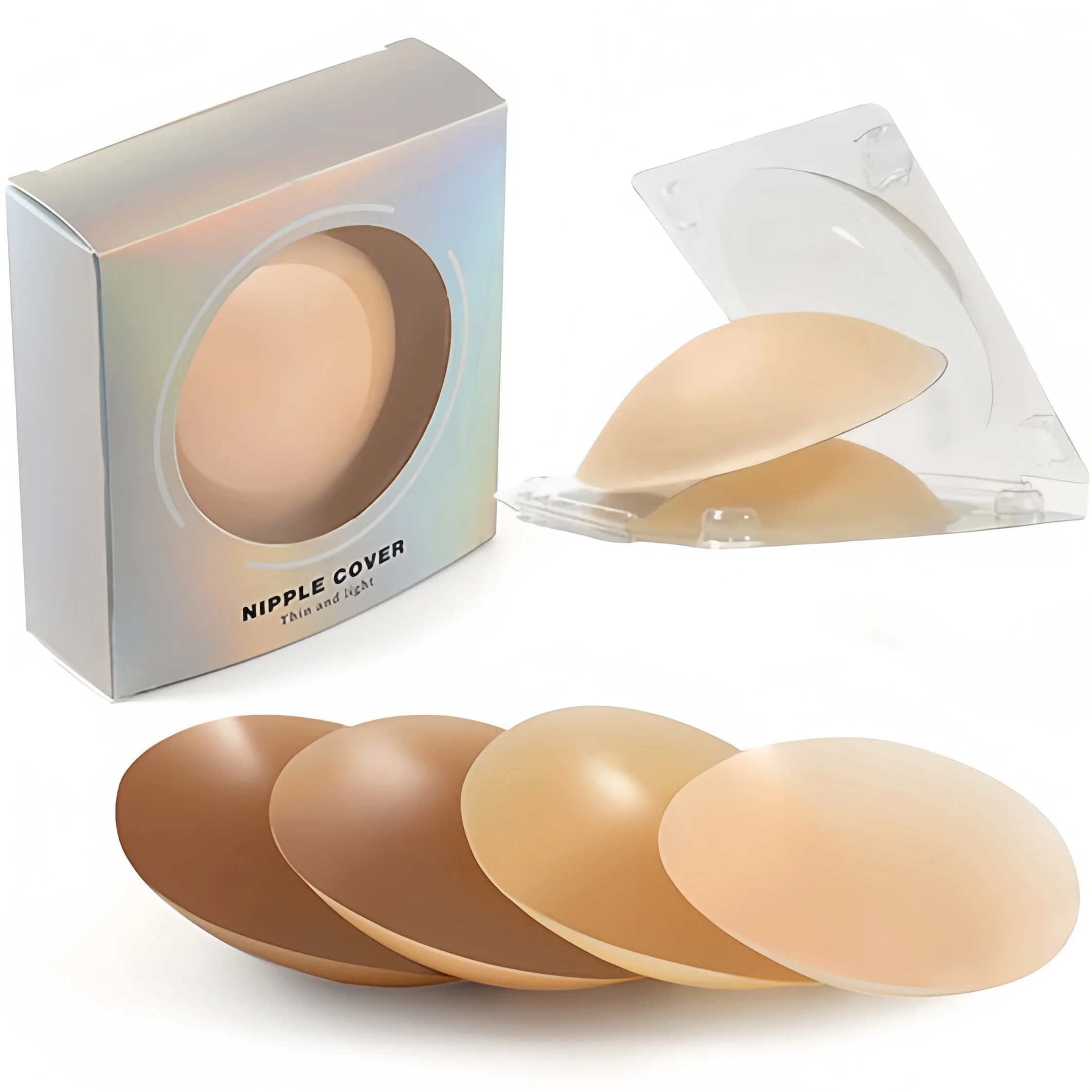 Non Adhesive Body Nipple Covers Reusable Silicone Nipple Pasties No Show Breast Petals Invisible Chest Stickers Boob Tape