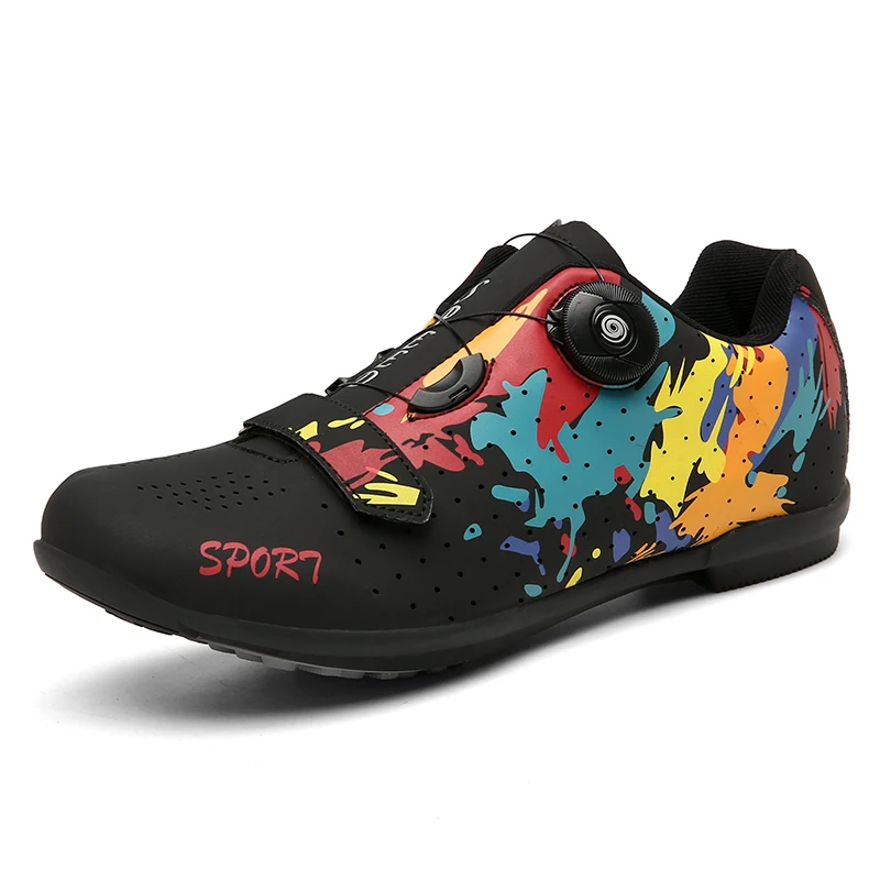 Unisex Rubber Soled Bike Shoes Road Bicycle Rb Speed Cycling Sneaker Flat Pedal No Lock Cleats Required