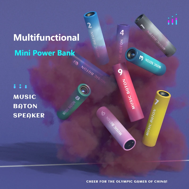 Mini Power Bank 3000mAh with Bluetooth Speaker Portable Charger Powerbank for iPhone 16 X Samsung Huawei Xiaomi Type C Poverbank