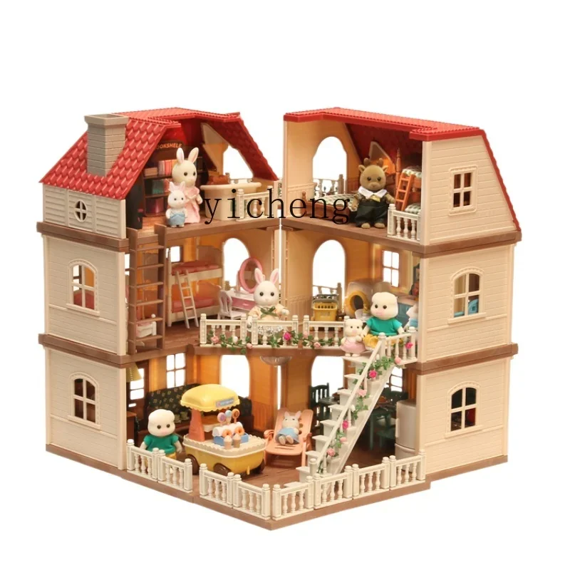 

Tqh Big House Villa Suit Boys and Girls Play House Toys Children's Doll Room Birthday Gift
