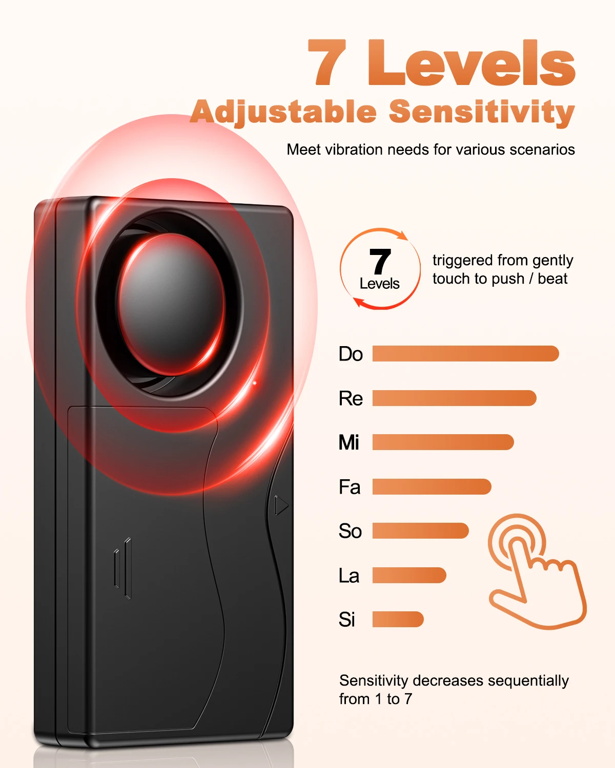 Anchtek 110db Loud Alarm Wireless Vibration Alarm with Remote Control Anti-Theft Alarm Motorcycle Bike Vehicle Security Alarm