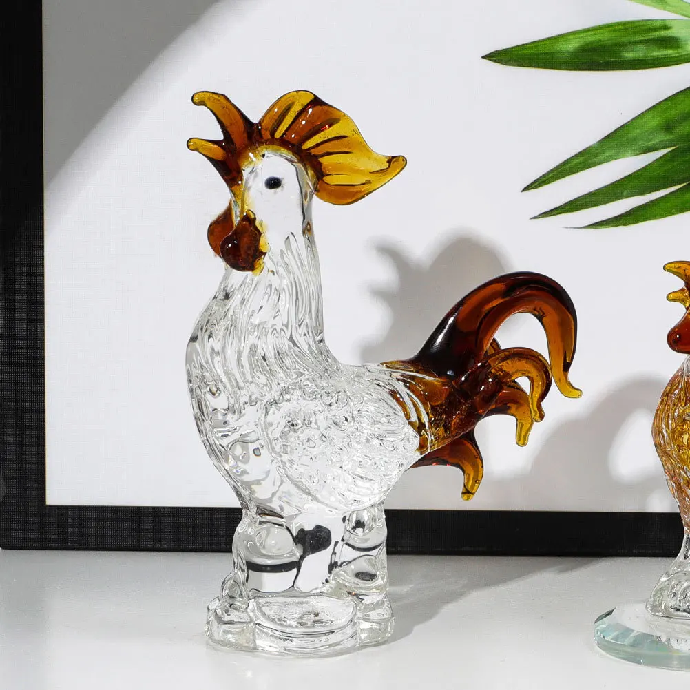 

Crystal Rooster Desktop Decoration Chicken Shape Ornaments Exquisite Detail Home Office Party Use Fresh Colors